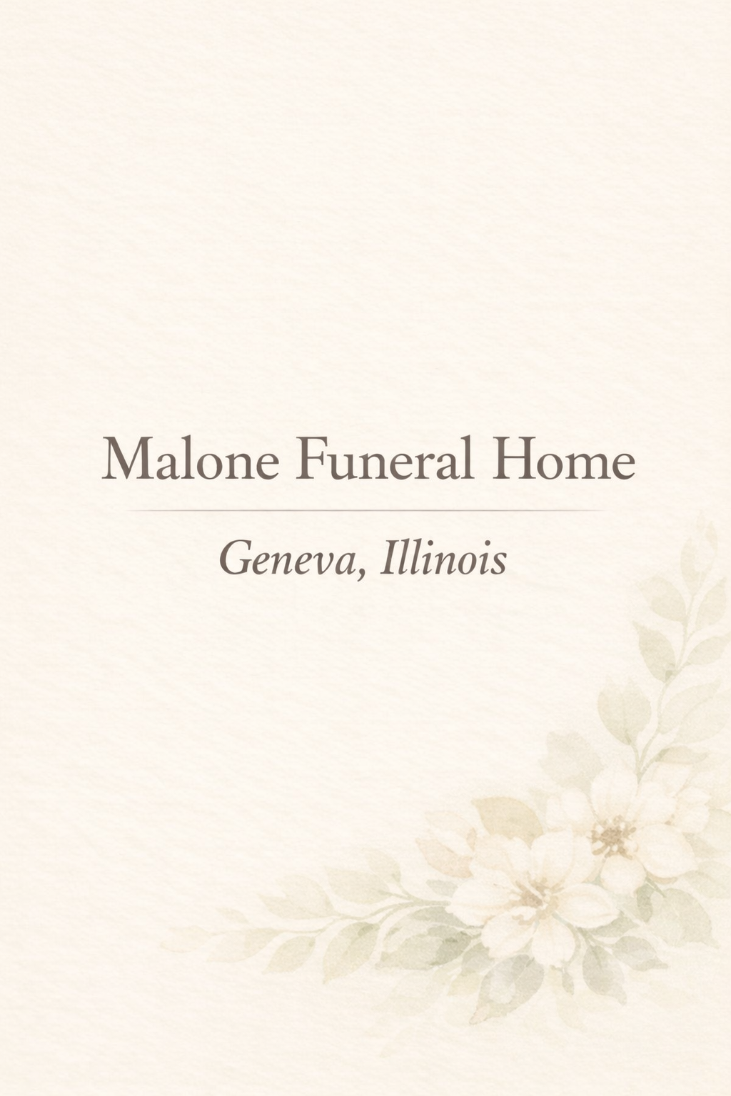Malone Funeral Home Geneva Flowe